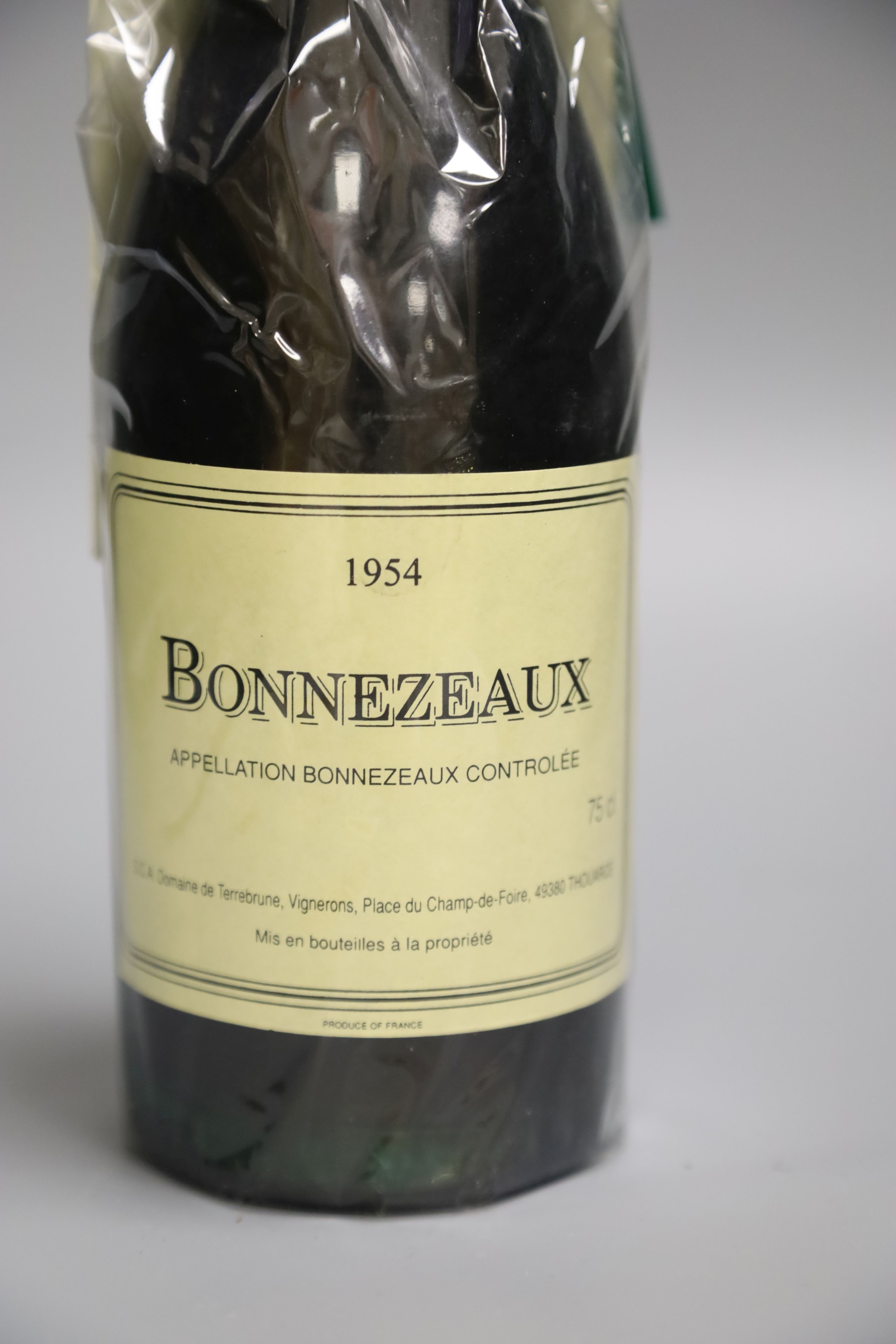 One bottle of Bonnezeaux, 1954.
